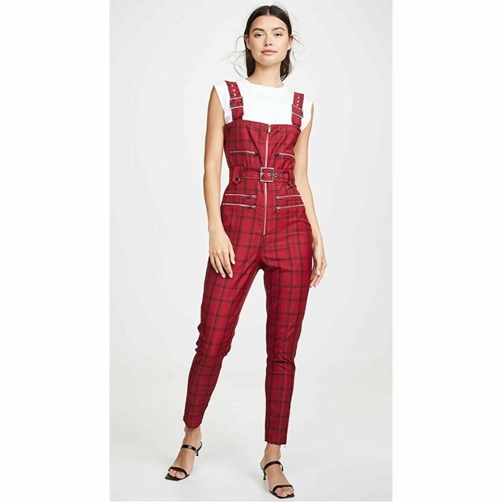 WeWoreWhat Red Plaid Jumpsuit